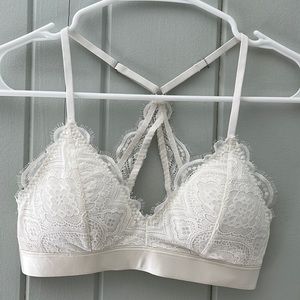 XS white racer back bralette